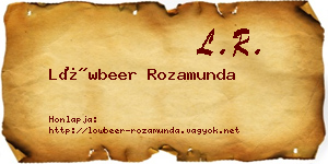 Löwbeer Rozamunda névjegykártya